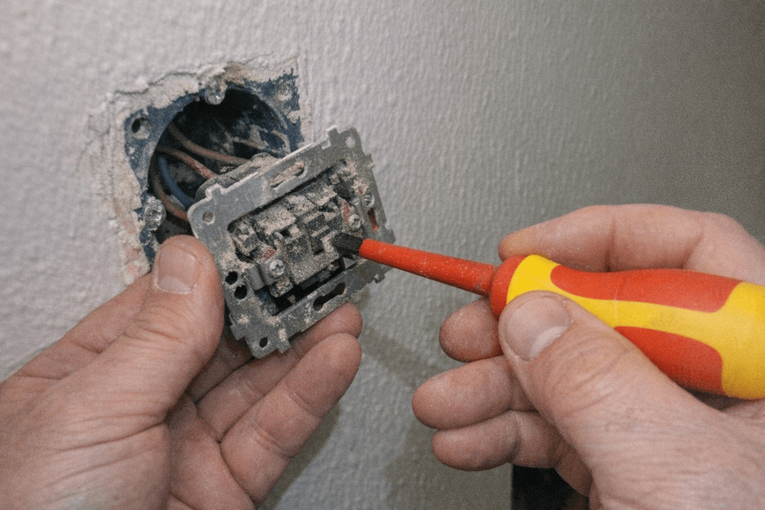 Demontage und Reparatur einer defekten Schalterwippe