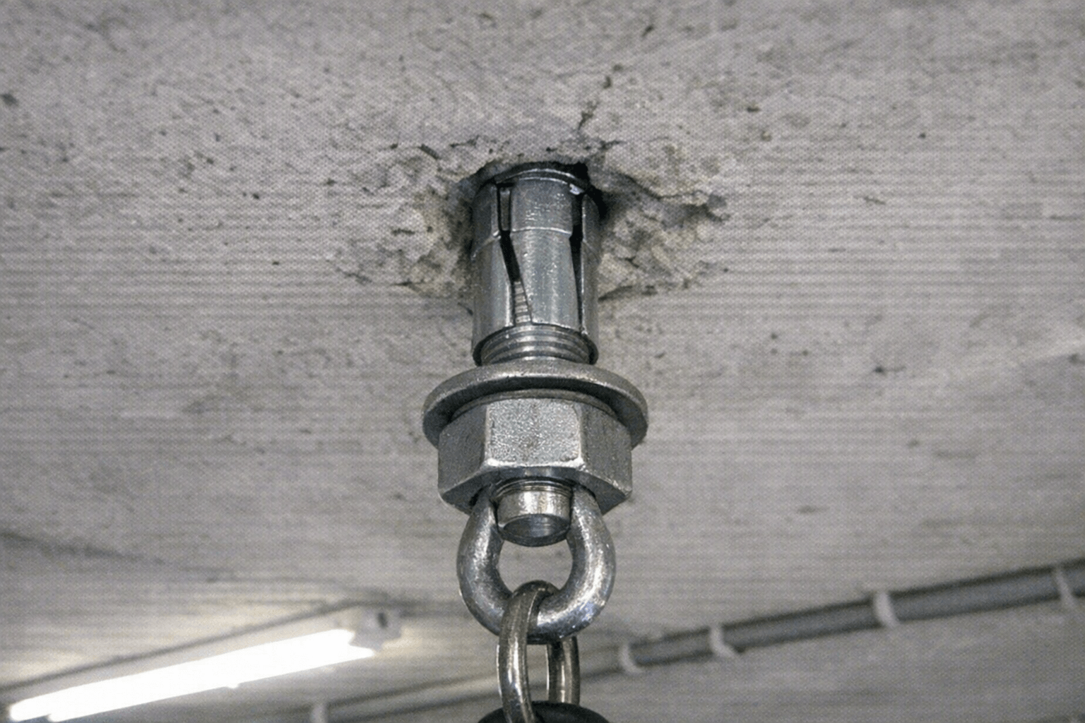 Schwerlastbefestigung an einer Betondecke